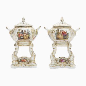 Amtique German Perfume Burners in Porcelain from KPM Berlin, 1800, Set of 2
