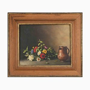 Giordano Becciani, Still Life, Oil on Canvas, Mid-20th Century, Framed