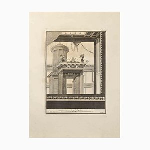 Carlo Nolli, Römischer Tempel mit Sphinx, Radierung, 18. Jh.