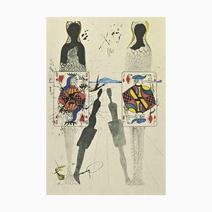 Salvador Dali, Campo de croquet de la reina de Alicia en el país de las maravillas, 1969, Huecograbado