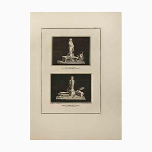 Ferdinando Campana, Pompeian Objects with Deity, Etching, 18th Century