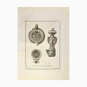 Marcantonio Iacomino, Lámpara de aceite con Pegaso, Cupido, Aguafuerte, siglo XVIII