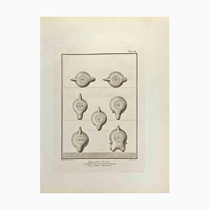 Carlo Ceri, Objects with Roman Majuscule, Etching, 18th Century