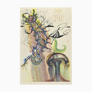 Salvador Dali, Caterpillar from Alice in Wonderland, 1969, Photogravure