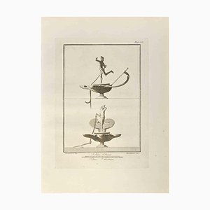 Marcantonio Iacomino, Oil Lamp with Sailor, Etching, 18th Century