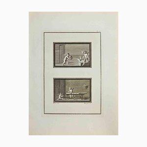 Filippo Morghen, Amoretten und Genies Wand, Radierung, 18. Jh.