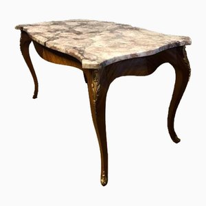 Vintage French Marble Top Coffee Table, 1920s