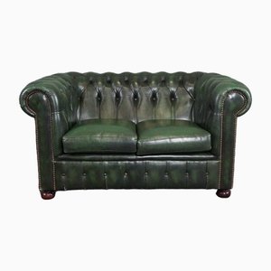 Grünes Vintage Chesterfield Sofa