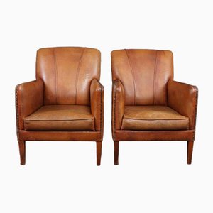 Vintage Leather Armchairs, Set of 2