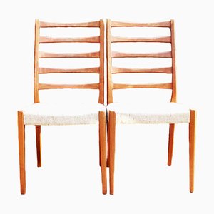 Set of Swedish Ladder Back Dining Chairs from Svegards of Markaryd, 1960s