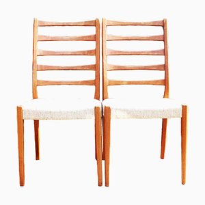 Swedish Ladder Back Dining Chairs from Svegards of Markaryd, 1960s, Set of 2