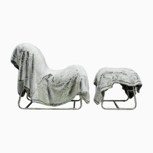 Boo Armchair with Footrest, Set of 2