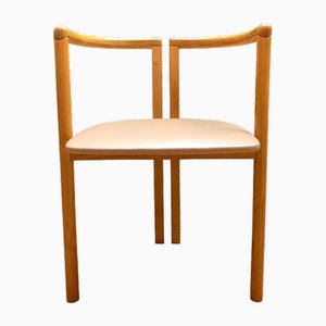 Italienischer Stuhl aus Holz & Leder, 1960er