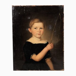 Portrait of Girl, Oil on Canvas, 1800, Framed