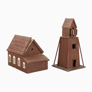 Miniatur-Kirchenmodelle, 1830er, 2er Set