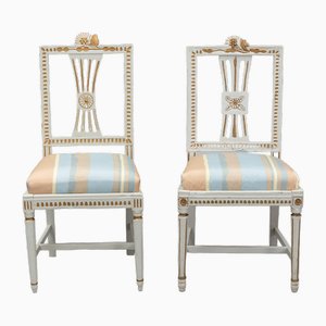 Gustavianische Doppelstühle, 1820er, 2er Set