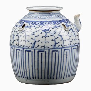 Chinesische Blau-Weiße Teekanne, 1800er