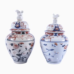 Chinesische Blau-Weiße Vasen, 2er Set