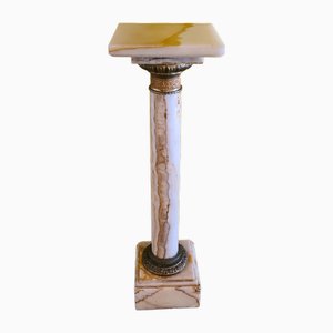 Pedestal antiguo de ónice con elementos de bronce, 1880