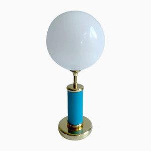 Vintage Table Lamp in Turquoise and Gold, 1960s