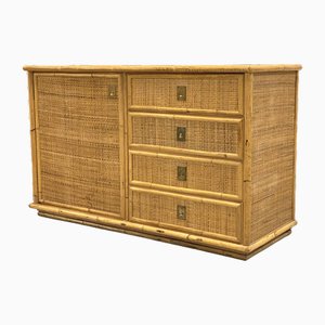 Wicker and Bamboo Sideboard from Dal Vera, 1970s
