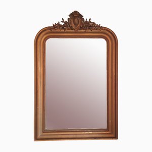 Antique Louis Philippe Mirror in Wooden Frame, 115x78 Cm, 1890s