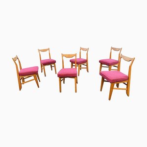 Vintage Chairs in Oak by Guillerme & Chambron for Votre Maison, 1970, Set of 6