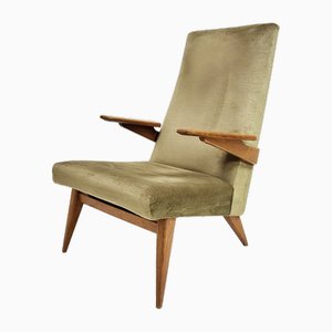 Sedia Mid-Century in legno e velluto per Parker Knoll, anni '50