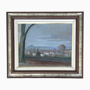 Eugène Louis Martin, Vue sur la montagne, Oil on Canvas, Framed