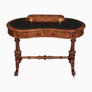 Kidney Shaped Writing Table in Burr and Walnut, 1860