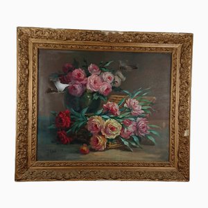 Jean-Vallet, Bouquet of Flowers, 1890s, Oil on Canvas, Framed