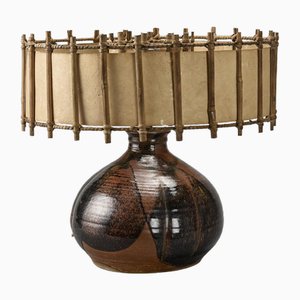 Enamelled Sandstone Table Lamp, 1960