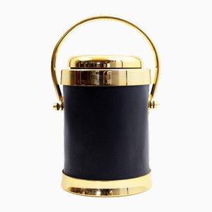 Leather and Brass Ice Bucket, 1970s