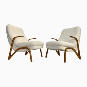Mid-Century Konkav Lounge Chairs by Paul Bode for Deutsche Federholzgesellschaft, 1950s, Set of 2