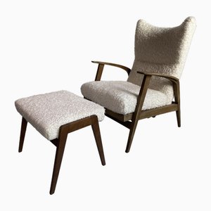 Antimott Lounge Chair & Ottoman by Walter Knoll for Walter Knoll / Wilhelm Knoll, 1950s, Set of 2