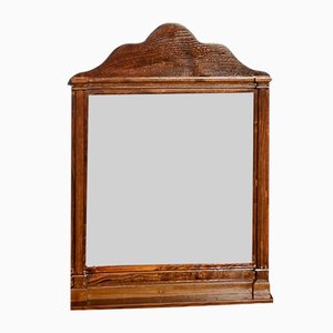 Rustic Wooden Mirror with Shelf, 1950s