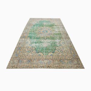 Tapis Vintage en Laine et Beige Vert, Turquie, 1960s