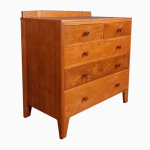 Mid-Century Oak Chest of Drawers Vintage Industrial, 1950s