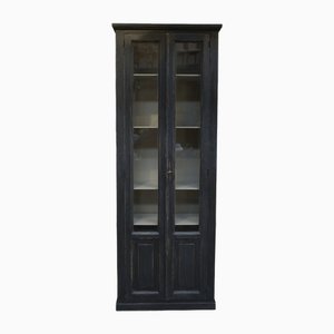 Vitrine mit 2 Türen aus schwarz patiniertem Holz, 1960er