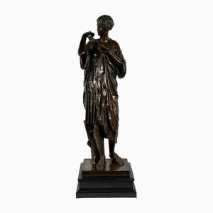 Ferdinand Barbedienne, Diane de Gabies After Praxitèle, 1800s, Large Bronze