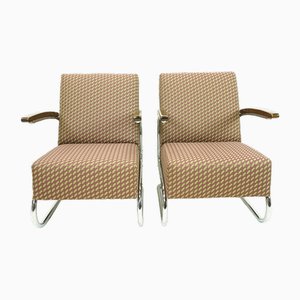 Bauhaus Cantilever Lounge Chairs in the style of Mücke Melder, 1930s, Set of 2