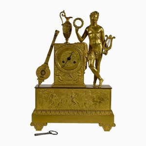 Empire Golden Bronze Clock from Leroy Palais Royal, Early 19th Century