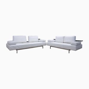 White Leather Dono Sofas from Rolf Benz, Set of 2