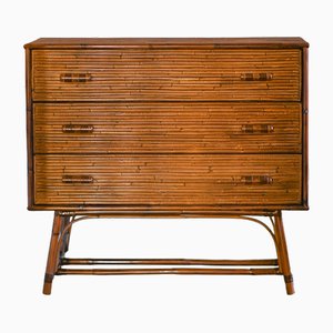Bamboo Chest of Drawers with Leather Bindings