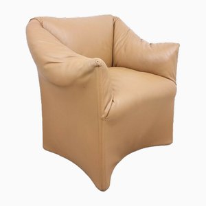 Cognac Leather Tentazione #2 Armchair by Mario Bellini for Cassina