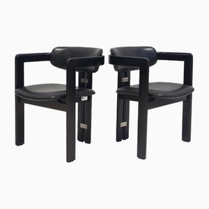 Chaises Pamplona Noires par Augusto Savini pour Pozzi, 1960s, Set de 2