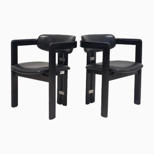 Schwarze Pamplona Stühle von Augusto Savini für Pozzi, 1960er, 2er Set