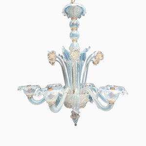 Handblown Opaline Glass Chandelier