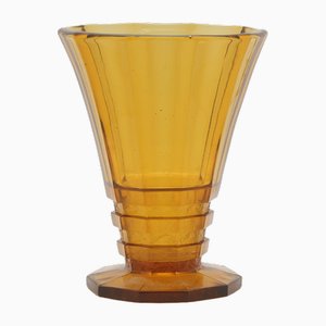 Amber Vase with Textured Bands from Scailmont, 1930s