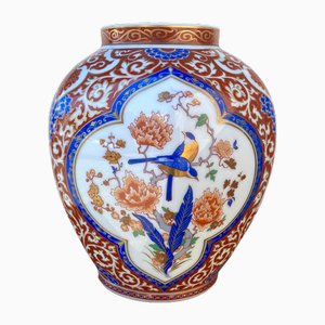 Vase Kaiser Ming Vintage en Porcelaine à Décor de Fleurs et Oiseaux, Allemagne de l'Ouest, 1980s